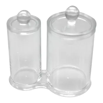 

Clear Cosmetic Display Storage Case Double Cylinders Box Clear Transparency Women Non-Toxic Brush And Other Cosmetics Kit.