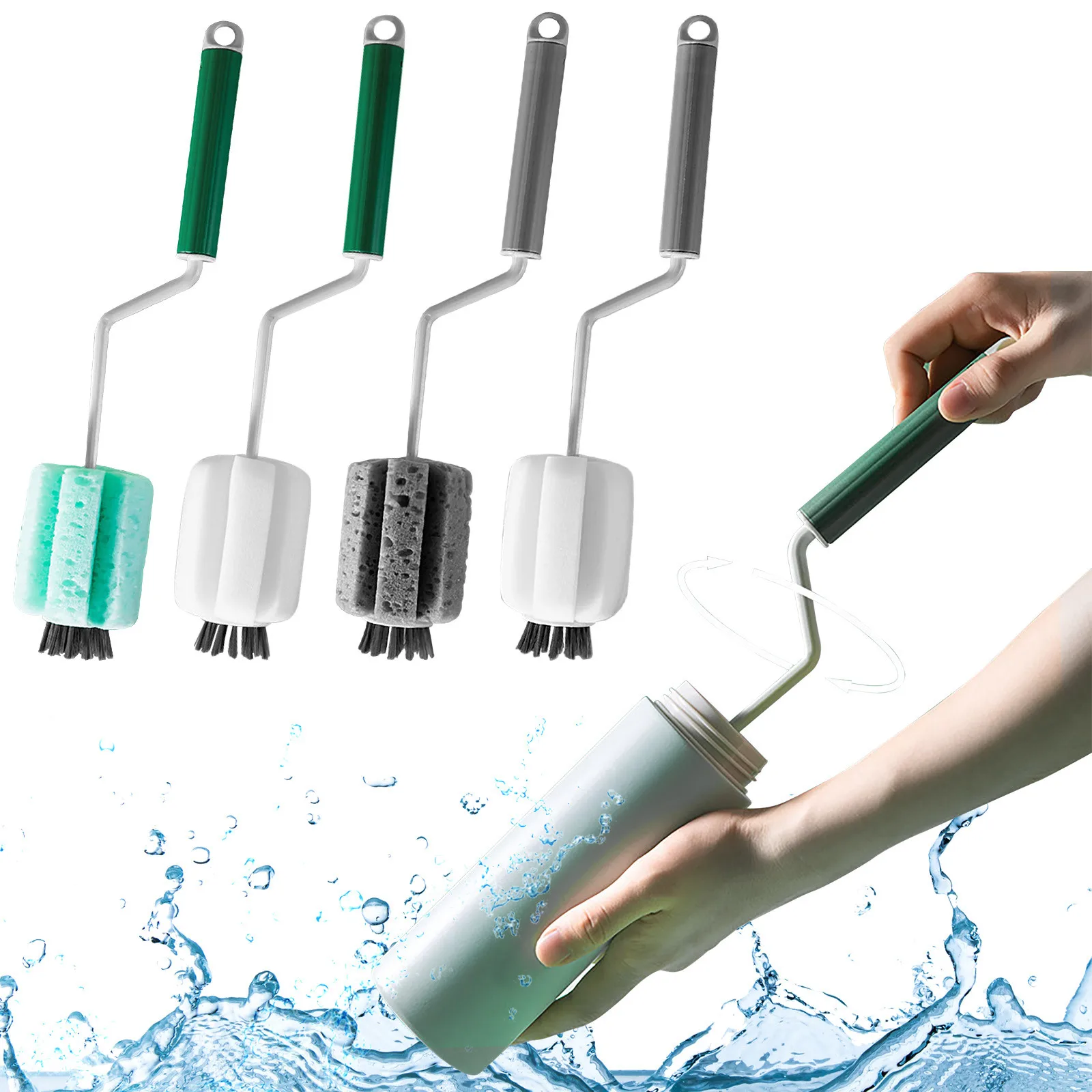 Вращающаяся щетка для чашек с длинной ручкой 2 # чистки без мертвых углов можно