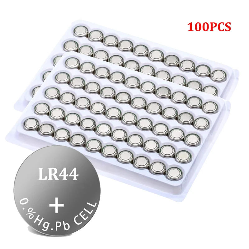 100Pcs LR44 1.5V Knoopcel Batterij Lr44 Coin Batterijen A76 AG13 G13A LR44 LR1154 357A Horloge speelgoed - AliExpress