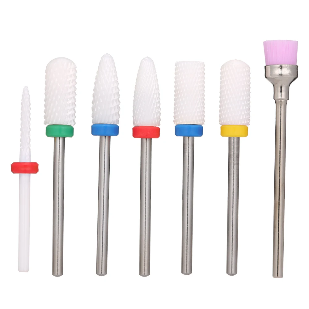 7 шт. набор керамических сверл для ногтей педикюра сменные сверла электрических