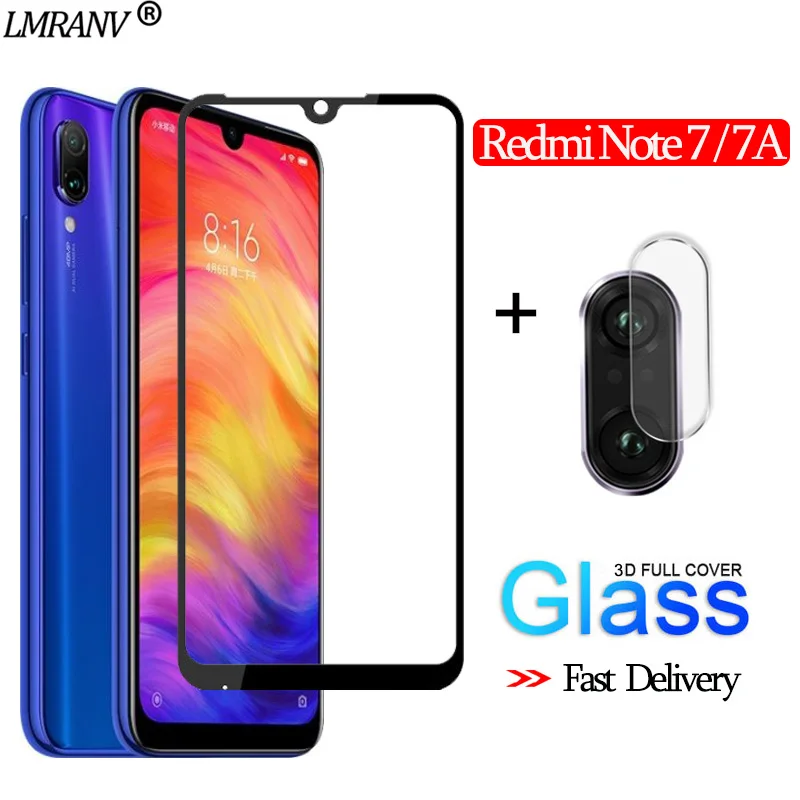 

2-in-1 Camera Glass for Redmi Note 7 3D Protective Glass Redmi 7A Screen Protector redmi 7 Tempered Glass redmi note 7