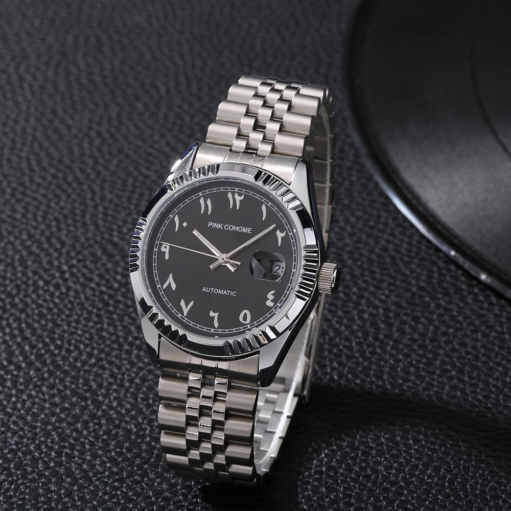 NUOVO Orologio da uomo in pelle nera cassa in argento, quadrante nero, facile da leggere Orologio analogico al quarzo con numeri arabi classico impermeabile, Nero 01, Classico NUOVO Orologio da uomo in pelle nera cassa in argento, quadrante nero, facile da leggere Orologio analogico al quarzo con numeri arabi classico impermeabile, Nero 01, Classico