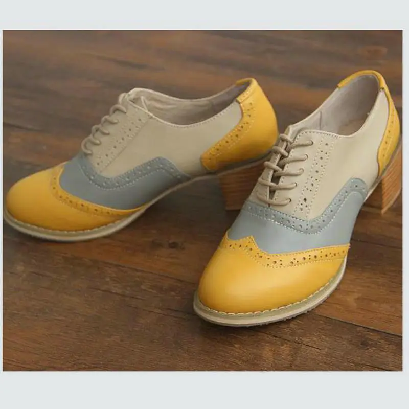 ladies heeled oxford shoes