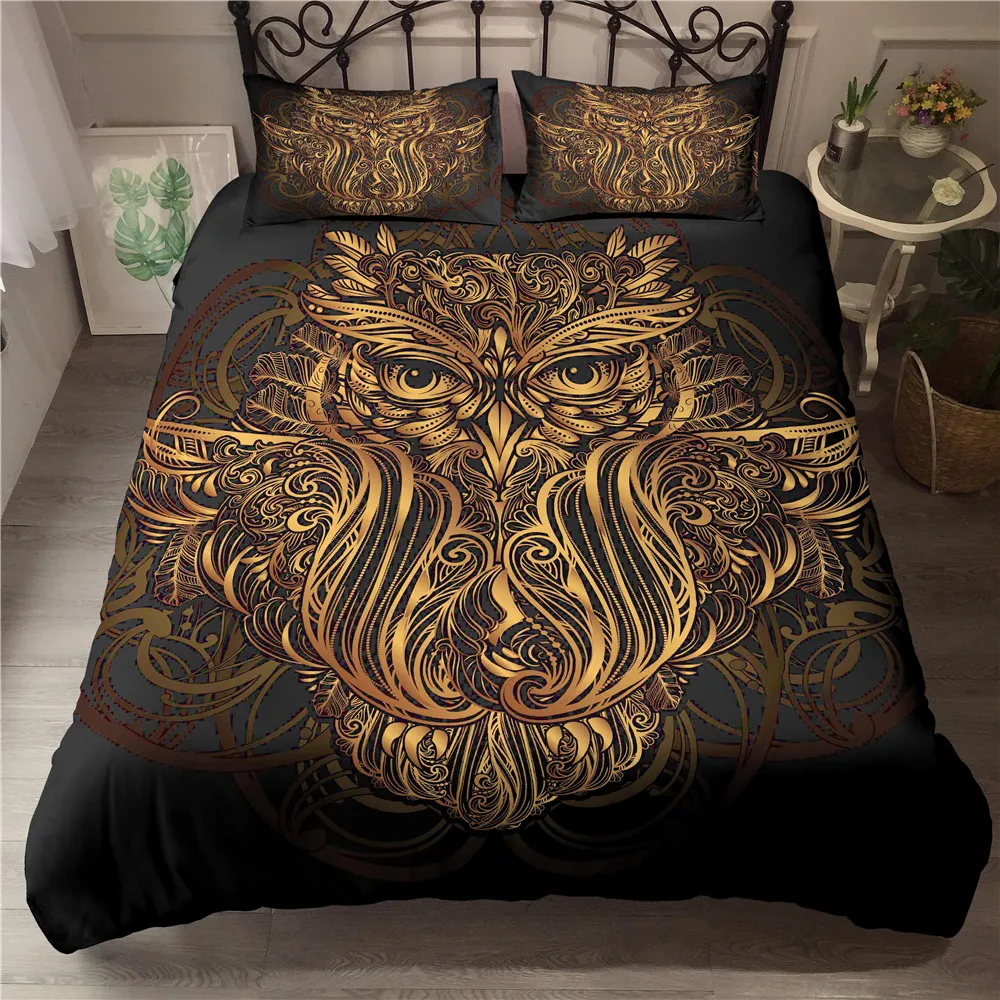 

Bo Niu Bedding Set 3D Owl Digital Printing Duvet Cover Set Bedding bedroom comforter Set And Pillowcases Duvet Cover King Size