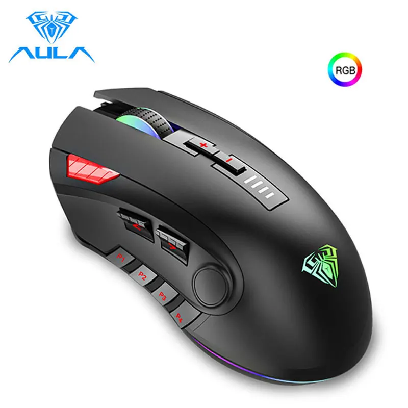 

AULA H512 RGB Backlight Gaming Mouse 12 Buttons Programming 5000 DPI Optical USB Wired Mouse with Fire Keys For Laptop Desktop