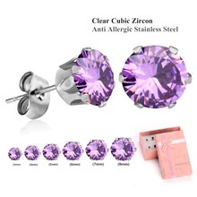 Luxukissids 6 пар/кор. женские/Детские маленькие серьги-гвоздики из нержавеющей стали, циркониевые рождественские серьги, набор, модные ювелирные изделия pendientes