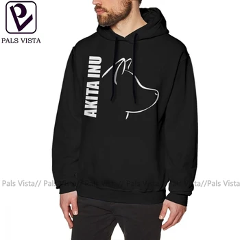 

Akita Inu Hoodie AKITA INU Outline Hoodies Male Long Pullover Hoodie Cotton Large Streetwear Autumn Blue Stylish Hoodies