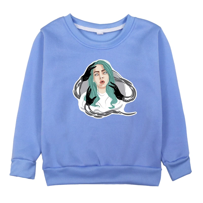 Billie Eilish/толстовки с капюшоном для маленьких девочек и мальчиков; костюм; топы с длинными рукавами; сезон осень-зима; хлопковая Футболка; толстовки; Одежда для маленьких детей; унисекс - Цвет: Hoodies 13