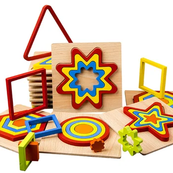 

Shape Geometry Hand Grab Puzzle Parent-Child Interactive Early Education for Intelligence Safe Wooden Toy For Baby Gifts