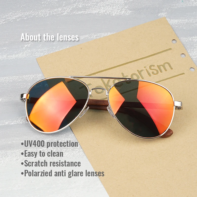 Toketorism негабаритных Pilot, поляризационные солнцезащитные очки для мужчин, женские солнцезащитные очки в деревянной оправе модные 5071