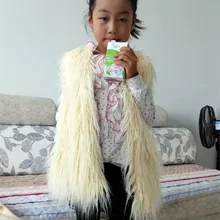 Новая Стильная Детская меховая одежда на осень и зиму жилет средней длины приталенный пляжный шерстяной жилет в Корейском стиле с v-образным вырезом Pa