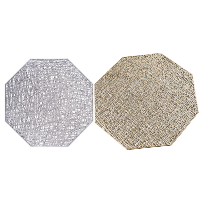 ABUI-4Pcs PVC салфетки для Восьмиугольные полые Водонепроницаемый Нескользящие Коврики на стол жар-изоляционный Коврик Coaster дома украшения для ужина Placem