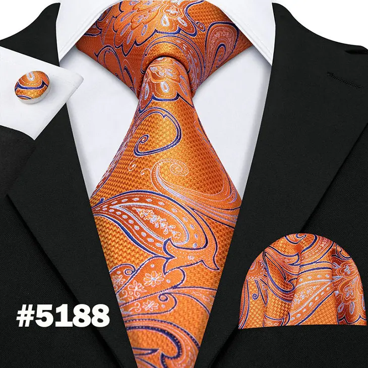LS-5188 Barry.Wang модный мужской галстук в виде животного из шелка с карманом для птиц оранжевые галстуки с Фламинго свадебный подарочный набор галстуков на шею LS-5178 - Цвет: LS-5188