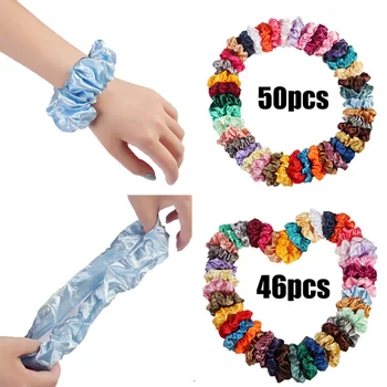 

50/46pcs Hair Scrunchies Velvet Hair Band Hair Bundle Accessories Elastic Ring Hair Rope Styling Tool Women Headdress QX20
