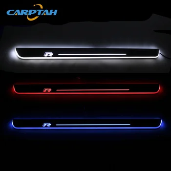 

CARPTAH Trim Pedal Car Exterior Parts LED Door Sill Scuff Plate Pathway Dynamic Streamer light For Volkswagen Scirocco R 2009-15