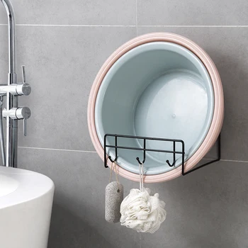 

Hole-Free Wall-Mounted Washbasin Rack Bathroom Storage Basin Household Kitchen Viscose Storage Rack Bathroom Washbasin Rack