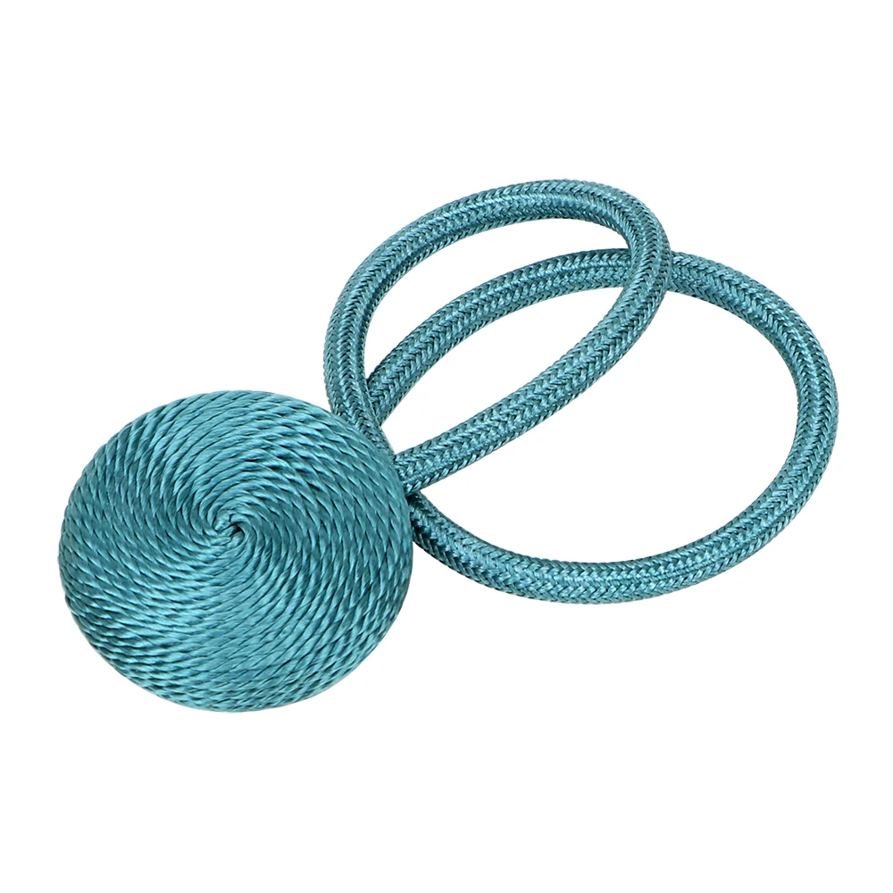 NICEYARD 1pc Europe Style Curtains Tieback Curtain Decorative Accessories Magnet Magnetic Braided Round Curtain Buckles - Цвет: Lake blue