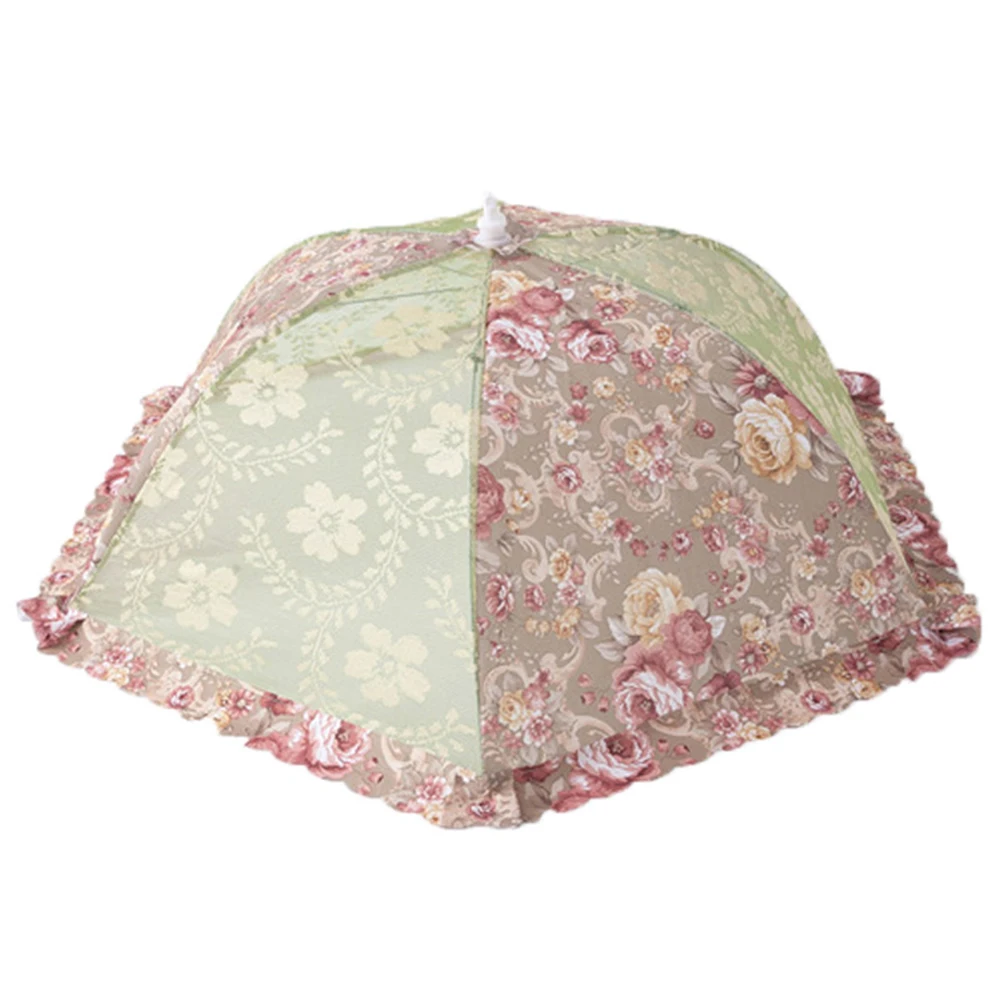 Пылезащитный чехол для еды, цветочный гигиенический зонтик, сетка для барбекю, ресторан, в сложенном виде, анти-муха, москитный, практичный, для пикника, винтажный, для дома
