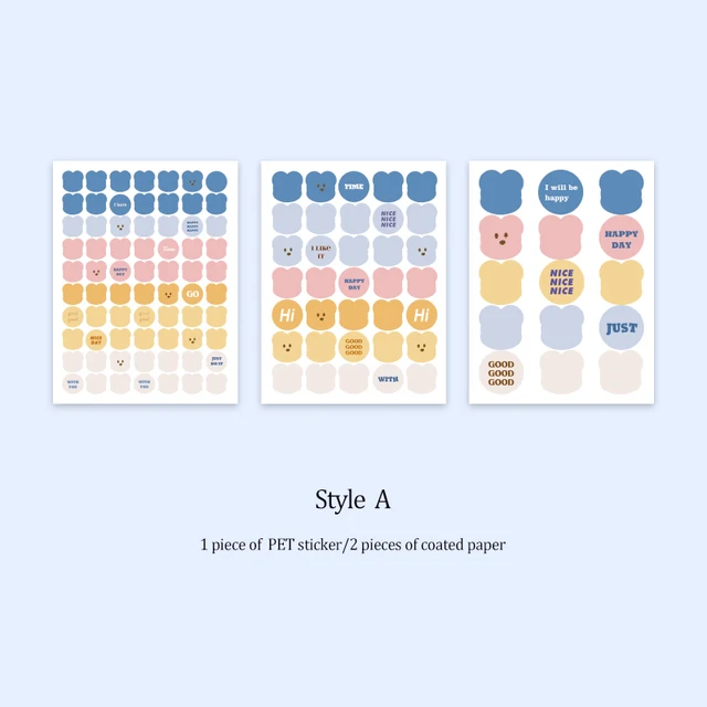 Mr.paper 6 Designs 3Pcs/lot Cute Bear Daily Deco Washi Diary Stickers Scrapbooking Planner Doodling Stationery A