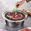 Stainless Steel Korean Charcoal Barbecue Grill Round Non-stick Barbecue Grills Portable Charcoal Grill for Outdoor Camping BBQ ► Photo 2/6