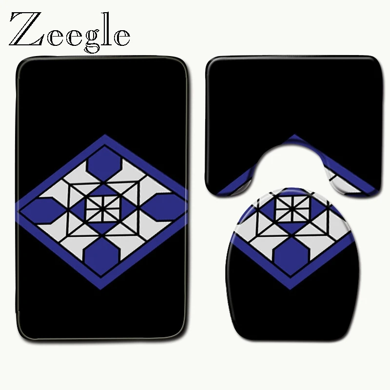 Zeegle Набор чехлов для унитаза, абсорбирующий нескользящий коврик для ванной комнаты, набор ковриков для ванной, коврик для душа, микрофибра, напольный ковер, моющиеся коврики