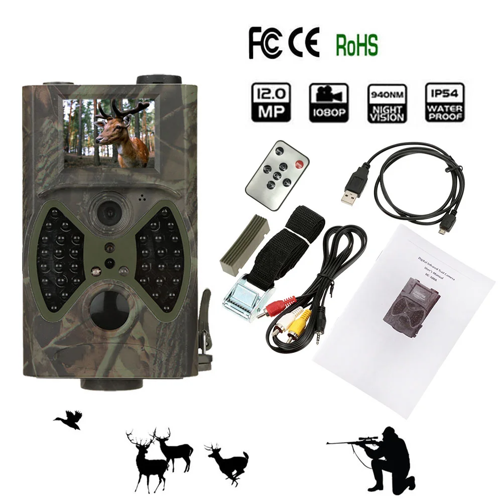 Охотничья камера Docooler 940NM IR HC300A инфракрасная скаутская камера слежения IP54 12MP 1080P Цифровая охотничья камера наблюдения