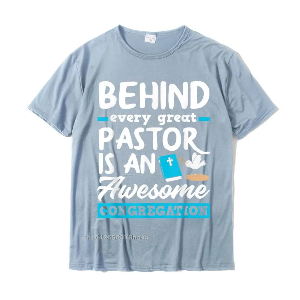 Leisure Simple Style Autumn Pure Cotton Crewneck Mens Tops Shirts Unique Tshirts Funky Short Sleeve T Shirt Free Shipping Behind Every Great Pastor Funny Minister Clergy Pastor T-Shirt__164. light