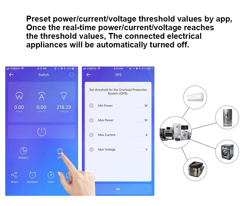 2p WiFi ток утечки умный автоматический выключатель с контролем энергии и функцией счетчика для Amazon Alexa и Google home