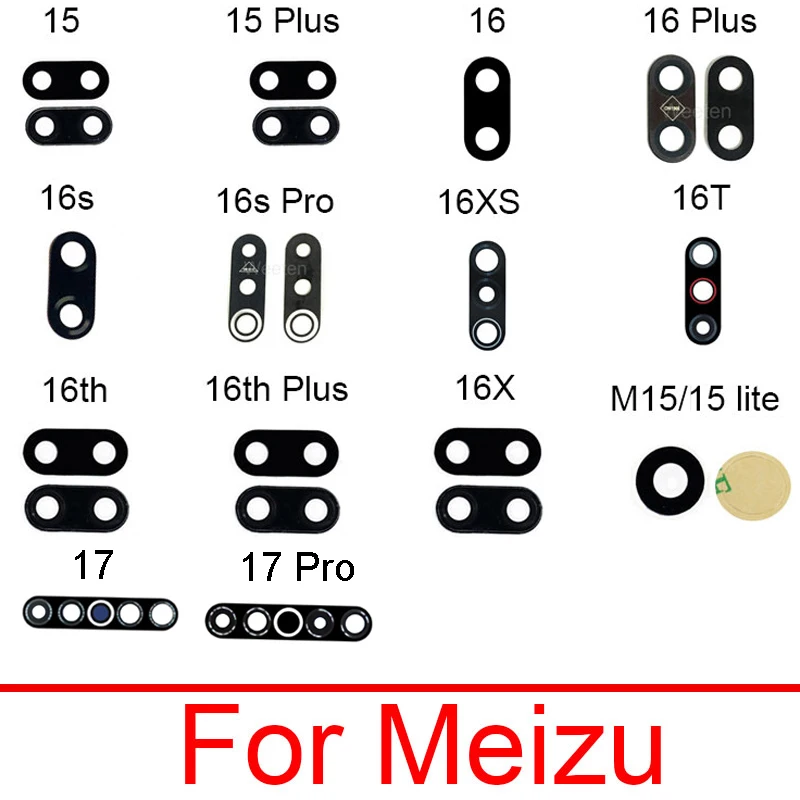 

Задняя камера стеклянная крышка объектива для Meizu Note 8 V8 A5 E E2 E3 M15 15 16th 16X X Plus задняя камера стеклянная линза с клейкой наклейкой