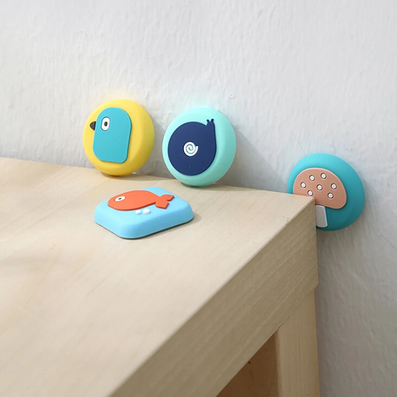 1PC cute Cartoon Door Stopper Silicone Wall Protectors Handle Buffer Guard Stoppers Silencer Self Adhesive Crash Pad | Обустройство