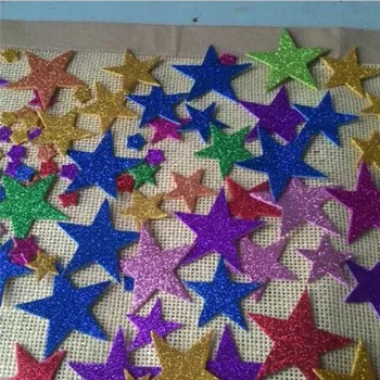 

60Pcs/Pack Mix Color Glitter Foam Star Sticker Scrap Booking DIY Kindergarten Craft Kids Birthday Party Wedding Backdrops Decor