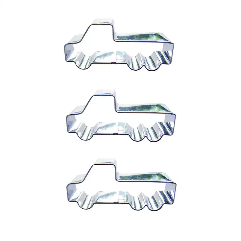 Mini Pickup truck shape 3 piece biscuit cutting molds baking tools cake decorating soft candy tools. | Дом и сад