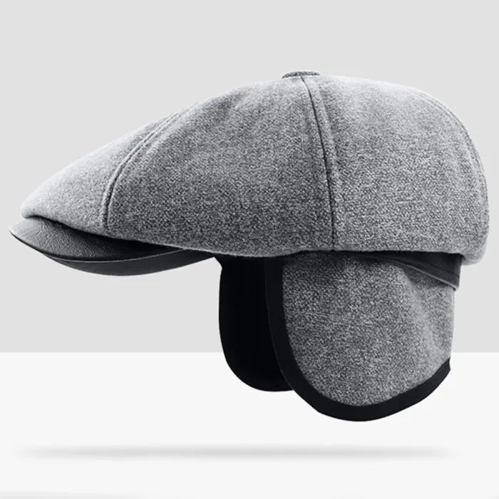 Мужская шляпа берет для вождения таксиста Peaky Толстая теплая плоская кепка винтажная шляпа газетчика FDC99