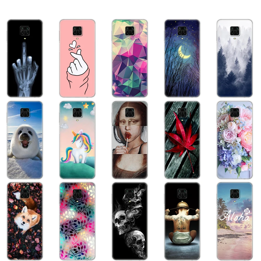 Silicon Case For Xiaomi Redmi Note 9S Bumper Painted Soft TPU Back Note9S Phone Cover Funda 6.67&quotProtective Coque | Мобильные