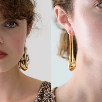 

Vintage Geometric Earring Brand Metal U Shape Earrings for Women Gothic Jewelry Gold Earring Femme Hiphop Brincos Punk Bijoux