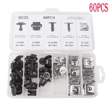 

60pcs For Audi A4 Passat Clips Nut Pin Engine Protection Pan Hardware Kit