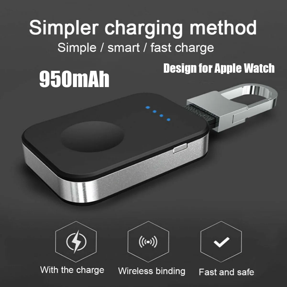 Беспроводное зарядное устройство power Bank для iWatch 1 2 3 4 5 портативный внешний мини-аккумулятор брелок для Apple Watch Беспроводное зарядное устройство