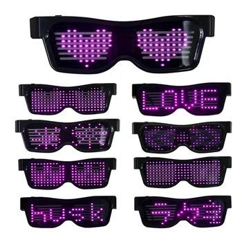 

Bluetooth LED Party Glasses Dynamic Flashing Light Glasses APP Control Luminous Glasses DJ Electric Syllables Party Eye Glasses