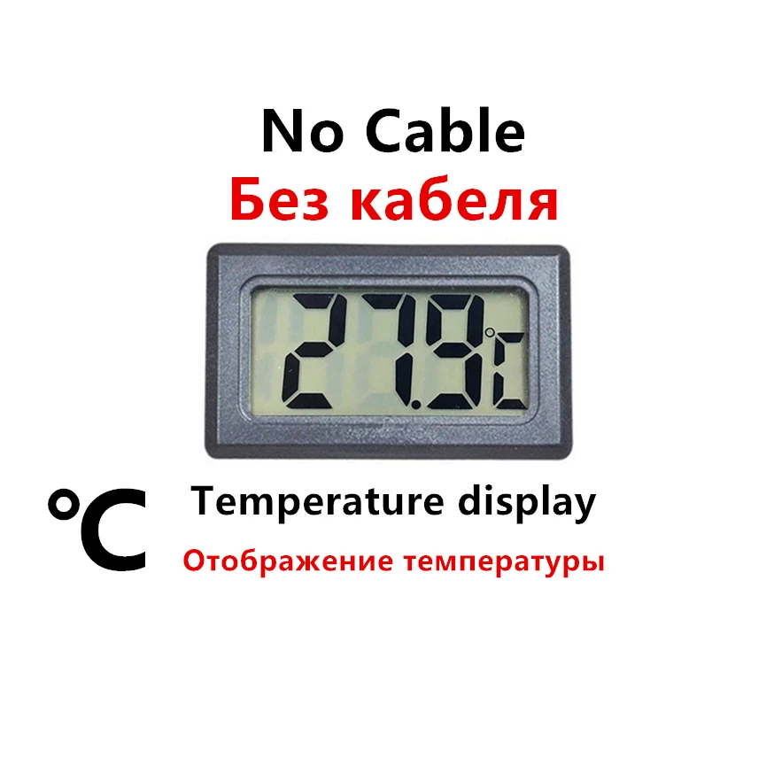 מיני מד טמפרטורה ולחות דיגיטלי LCD טמפרטורה היגרומטר חיישן טמפרטורה פנימי נוח מד לחות מד כלים כבל