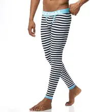 Термобелье, мужские кальсоны, утолщенные сексуальные мужские хлопковые штаны, пижамные штаны для сна, низкая посадка, плотные леггинсы с мешочком, теплые