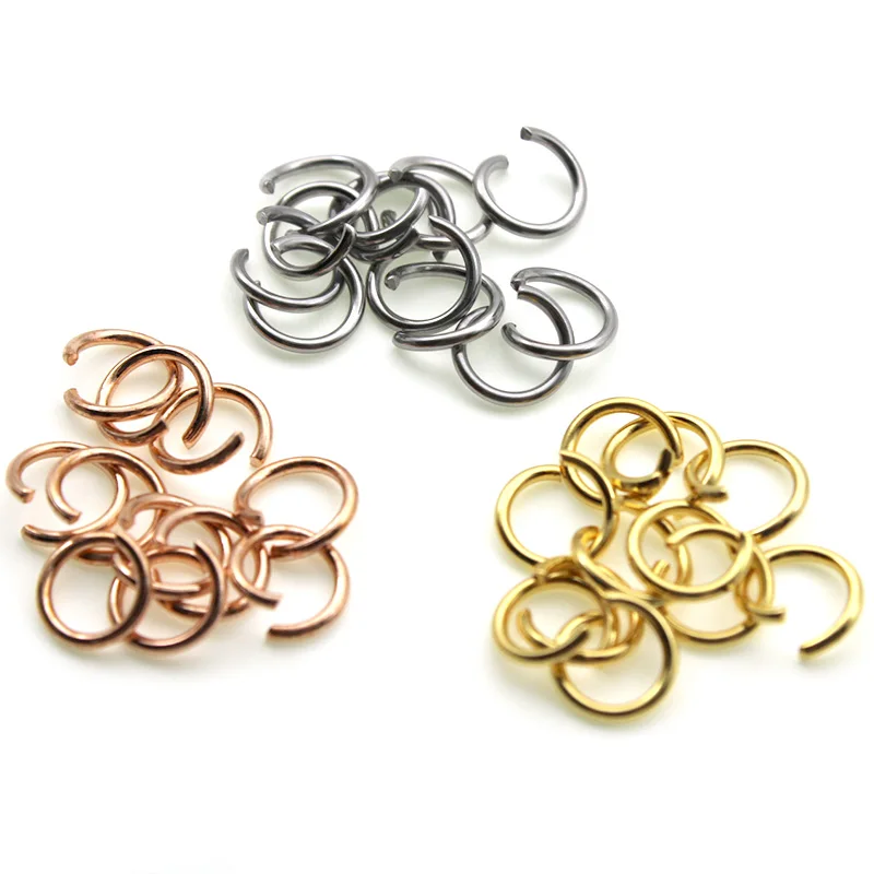 

100pcs 0.6mm Thick Stainless Steel Rose Gold Open Jump Ring 3 4 5 6 mm Split Ring Connector for Bracelet DIY Jewelry Making