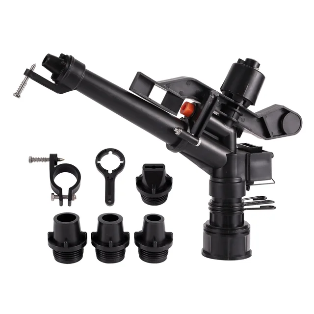 1,5 "Női Szálú Rocker Ütés Sprinkler 360 ° Állítható Hosszú Spray -Távolságú Öntözés Fegyver Mezőgazdasági Gyep Öntöző Fúvóka