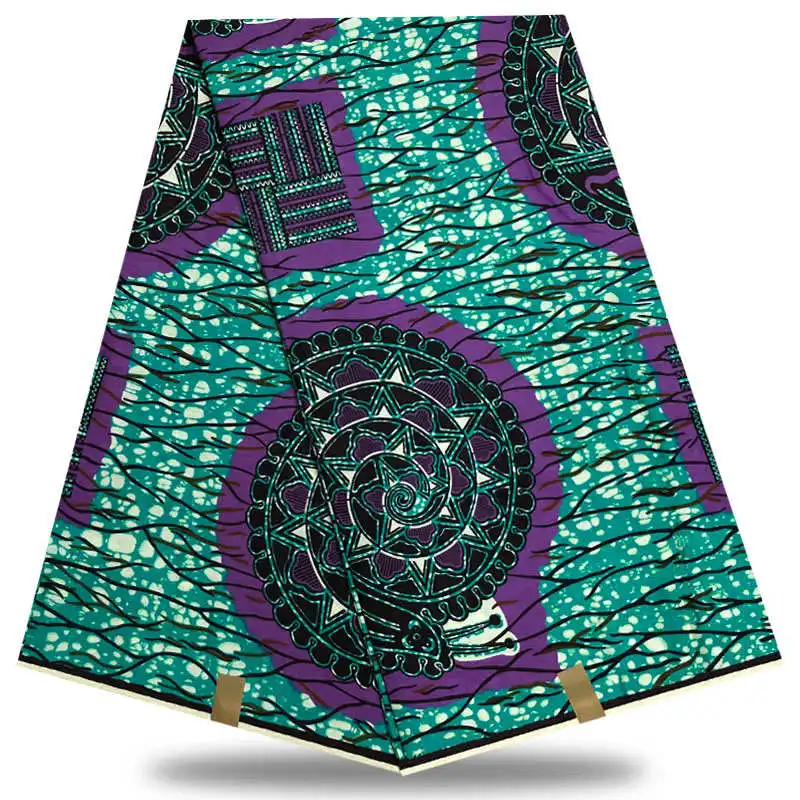 

Nigerian African Cotton Print Fabric Ankara High Quality Green dutch Wax Lace Fabric 2019 Africain Wax dutch XDR31
