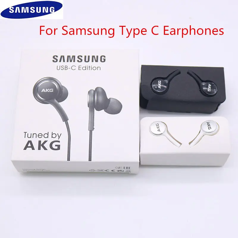 Original Samsung Galaxy Nota 10 + tipo C auriculares en-oído con cable de Control de volumen del micrófono USB-C auriculares para A90 A80 A60 A8S Huawei P30