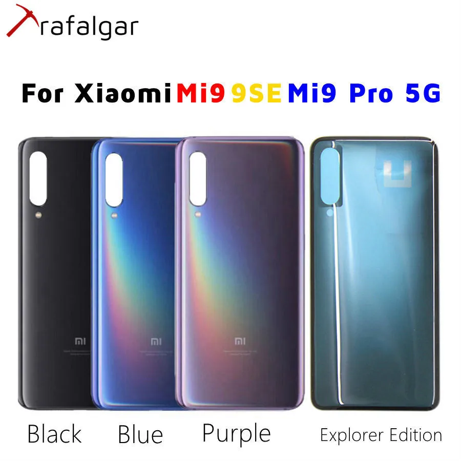 Для Xiaomi Mi 9 Задняя стеклянная крышка батареи Mi9 Pro 5G задняя корпуса для SE с клейкой