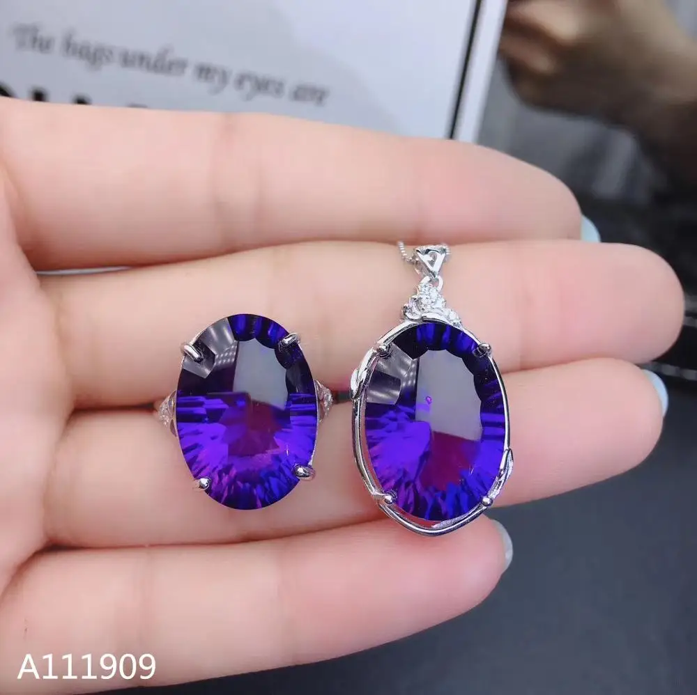 KJJEAXCMY boutique jewelry 925 sterling silver inlaid Amethyst gemstone