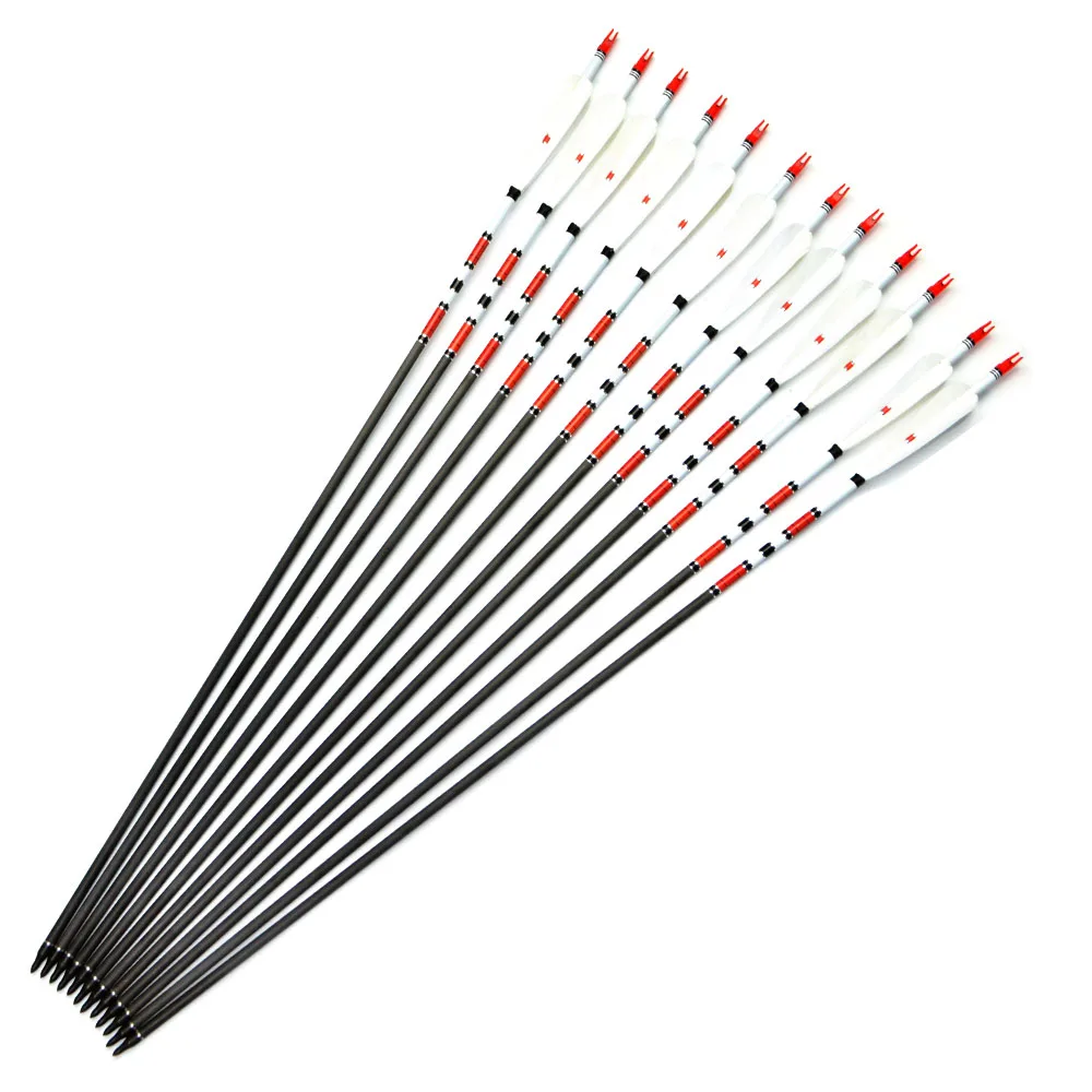 Super Long Carbon Arrow 400 Spine 6/" Turkey feather 93.5cm Longbow Recurve Bow