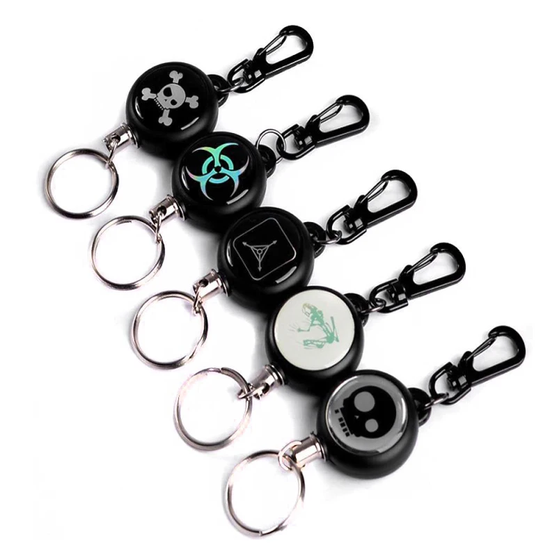 

Key chain holder reel recoil id card keyring office retract clip pull belt keychain rope cord name tag badge lanyard key ring