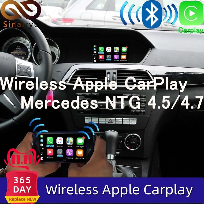 

Sinairyu WIFI Wireless Apple Carplay Android Auto Mirror A B C E G GL ML Class For Mercedes NTG4.5 4.7 Car Play Airplay iOS 13