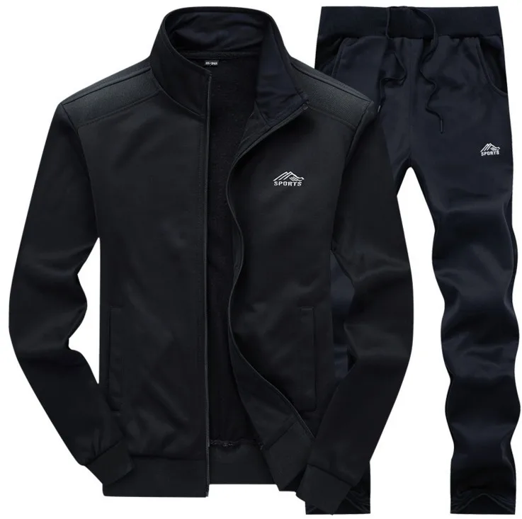 

WENYUJH Tracksuits Men Polyester Sweatshirt Sporting Fleece 2020 Gyms Spring Jacket Pants Casual Track Suit Sportswear Fitness